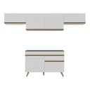 Ver imagem 7 de Armário Cozinha Modulada Compacta 260cm com Balcão Veneza Multimóveis Mp3766 Branco/dourado