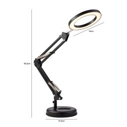 Abajur Led MBLED Ring Light Bivolt 3000K Luz Amarela Preto - 8