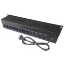 Ver imagem 2 de Filtro De Linha Regua 12 Tomadas 10A Metal Extensao Profissional Azul Botao Preto