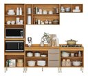 Ver imagem 2 de Cozinha Completa com Balcão Paneleiro Duplo Forno em MDF 5 Peças 11 Portas 3 Gav 270cm Cinamomo Nude