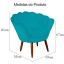 Ver imagem 5 de Poltrona Decorativa Pétala Pés Palito Suede Azul Turquesa