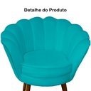 Ver imagem 4 de Poltrona Decorativa Pétala Pés Palito Suede Azul Turquesa