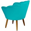 Ver imagem 3 de Poltrona Decorativa Pétala Pés Palito Suede Azul Turquesa