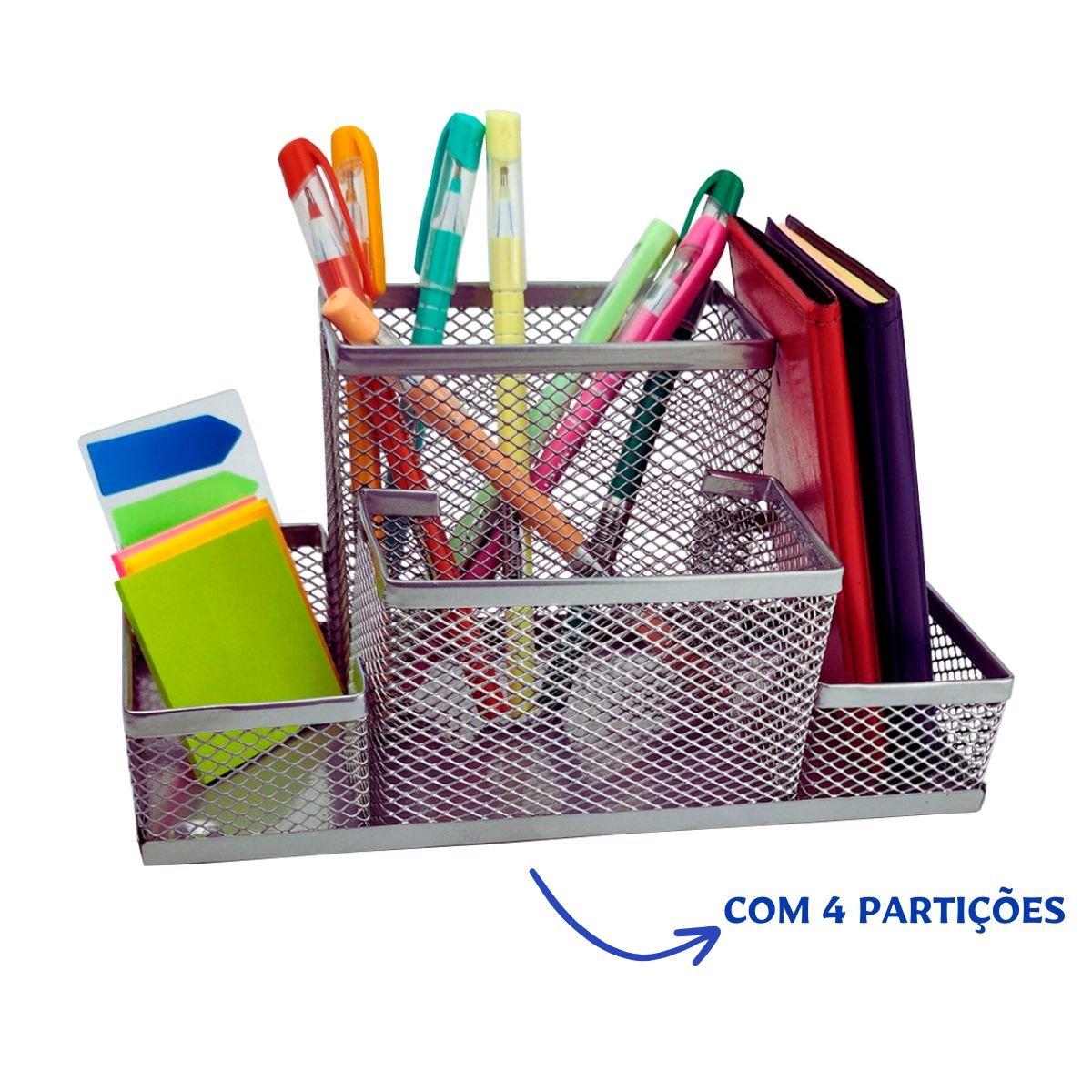 Kit Organizador para Escritório com 4 Partes Prata - 2