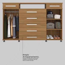 Comoda 7 Gavetas 2 Protas Spaterias com Rodinhas London - Nanda Decor:amendola Touch - 4
