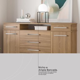 Comoda 7 Gavetas 2 Protas Spaterias com Rodinhas London - Nanda Decor:amendola Touch - 10