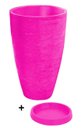 Ver mais imagens de Kit Vaso Planta + Prato 65x40 Oval Moderno Polietileno BGPLASTICOS ROSA 022