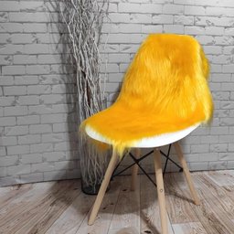 Manta Xale de Pelúcia Pelo Alto Amarelo Para Sofá/Cadeira Decoração Youtubers 1,00x80cm - 2