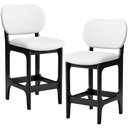 Ver imagem 1 de Kit 02 Banquetas Baixa Bar Cozinha Sala Jantar Fixa Betta L02 Preto Facto Branco - Lyam Decor Banque