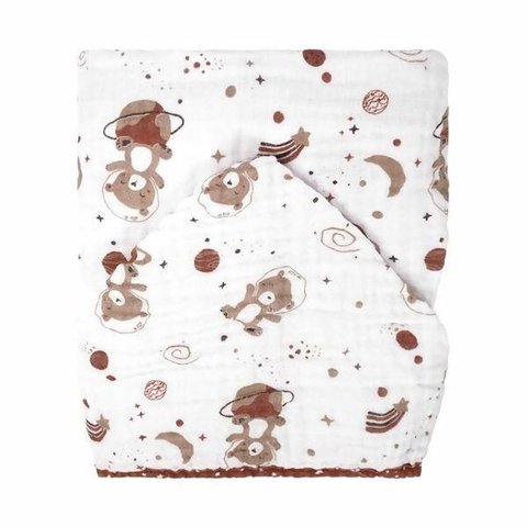 Toalha de Banho Bebe Soft 70 Cm X 90 Cm: Urso Espaço Marrom