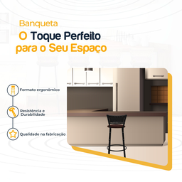 Banqueta para Bancada Banco Alto Junco Preto Balcão Cozinha Gourmet Bar Área de Lazer Piscina - 3