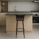 Ver imagem 6 de Banqueta para Bancada Banco Alto Junco Preto Balcão Cozinha Gourmet Bar Área de Lazer Piscina