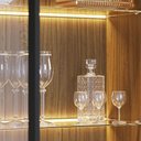 Ver imagem 7 de Cristaleira Decorativa Tenerife com Portas de Vidro e Adega Led Mdf/mdp Preto/noce G73 - Gran Belo