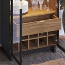 Ver mais imagens de Cristaleira Decorativa Tenerife com Portas de Vidro e Adega Led Mdf/mdp Preto/noce G73 - Gran Belo