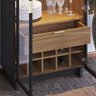 Cristaleira Decorativa Tenerife com Portas de Vidro e Adega Led Mdf/mdp Preto/noce G73 - Gran Belo - 8
