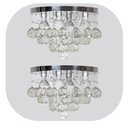 Ver imagem 2 de Kit 02 Lustres Torre Em Cristais Para sala De Estar E Jantar