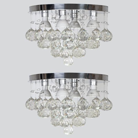 Kit 02 Lustres Torre Em Cristais Para sala De Estar E Jantar