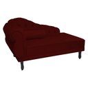 Ver imagem 2 de Recamier Decorativo Divã Larissa Lado Direito Suede Marsala Pés Madeira Ms Decor