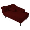 Ver imagem 1 de Recamier Decorativo Divã Larissa Lado Direito Suede Marsala Pés Madeira Ms Decor