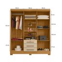 Ver imagem 2 de Roupeiro 179cm 6 Portas 3 Gavetas com Espelho - Ssx Multicoisas