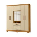 Ver imagem 1 de Roupeiro 179cm 6 Portas 3 Gavetas com Espelho - Ssx Multicoisas