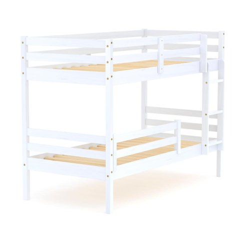 Beliche Solteiro Eco com Grade de Proteção Madeira Maciça Branco Mobilistore