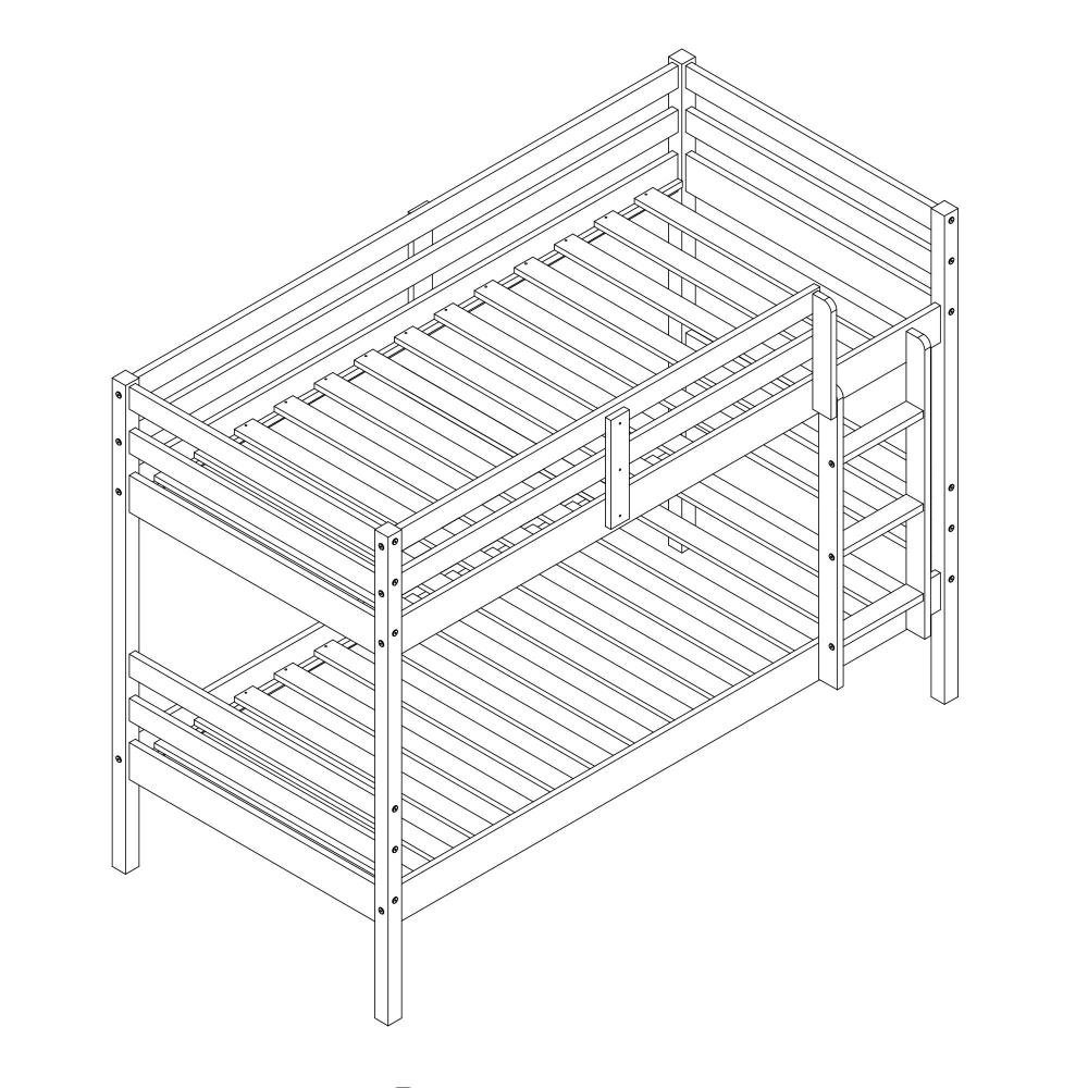 Beliche Solteiro Eco com Grade de Proteção Madeira Maciça Branco Mobilistore - 5