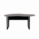 Ver imagem 4 de Mesa Escrivaninha Orgânica Linear 173cm x 94cm Pés Metal para Escritório Home Office F5 Corporate Cinza/Sagrado com Preto