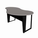 Ver imagem 2 de Mesa Escrivaninha Orgânica Linear 173cm x 94cm Pés Metal para Escritório Home Office F5 Corporate Cinza/Sagrado com Preto