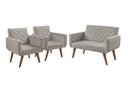 Ver imagem 1 de Conjunto Anabelle 2 Poltronas de 1 Lugar 1 Poltrona 2 Lugares Braço Unidecor Bege