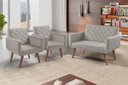 Ver imagem 4 de Conjunto Anabelle 2 Poltronas de 1 Lugar 1 Poltrona 2 Lugares Braço Unidecor Bege