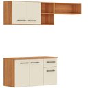 Ver imagem 2 de Cozinha Compacta Tati 5 Portas 1 Gaveta Cinamomo/Off White - Fellicci