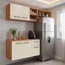 Ver imagem 1 de Cozinha Compacta Tati 5 Portas 1 Gaveta Cinamomo/Off White - Fellicci