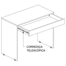 Escrivaninha Multiuso com Gaveta Júlia - Stock Móveis - Cor: Branco - 4