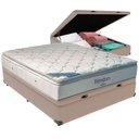 Ver imagem 1 de Cama Box Baú Bege e Colchão Freedom Molas Ensacadas Casal Ortobom