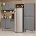 Ver imagem 1 de Armário de Cozinha Completa 229cm Rustic-cinza Emilly Madesa 017
