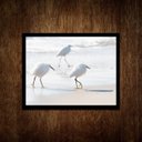 Ver imagem 2 de Quadro Decorativo Minimalista- Passarinhos Brancos 24x18cm - com Vidro:madeira Branca