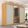 Guarda Roupa Athenas 2 Portas com Espelho 100% Mdf Peroba Off White - Móveis Europa - 1