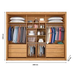 Guarda Roupa Athenas 2 Portas com Espelho 100% Mdf Peroba Off White - Móveis Europa - 4