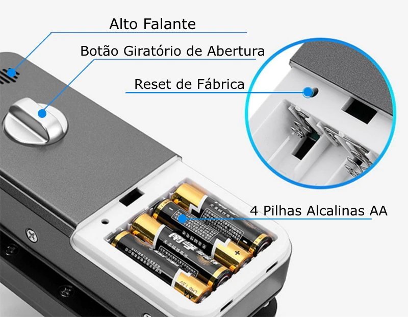 Fechadura Digital Eletrônica Biométrica Primebras Para Porta de Vidro de Correr Com Relatório de Ent - 4