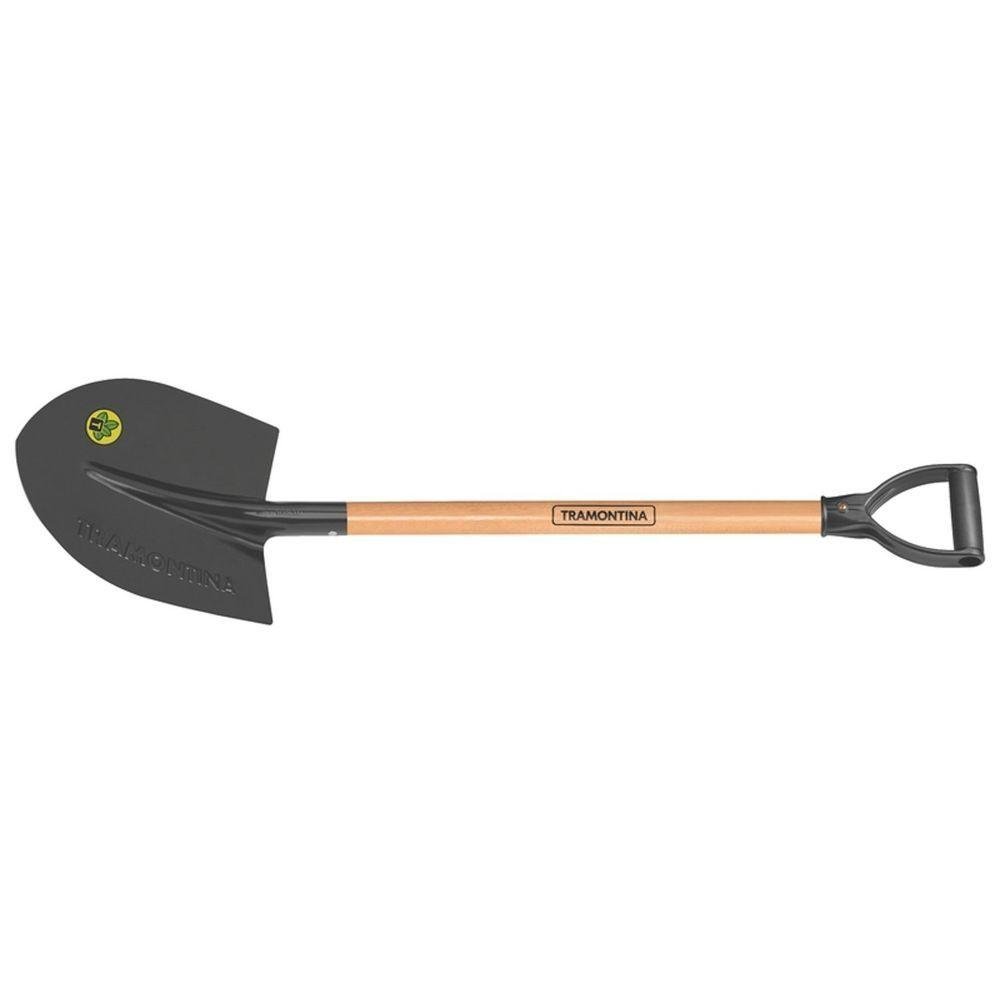 Pá Frankfurt 454-00 em Aço com Cabo de Madeira 71 Cm com Empunhadura Plástica Reta Ergonô