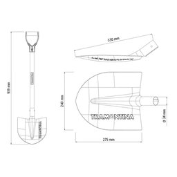 Pá Frankfurt 454-00 em Aço com Cabo de Madeira 71 Cm com Empunhadura Plástica Reta Ergonô - 4