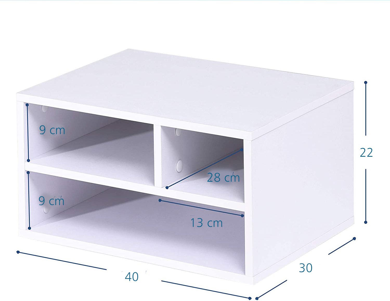 Suporte de Impressora Organizador de Mesa para Casa e Escritório com 3 Compartimentos - 3