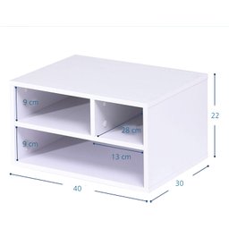 Suporte de Impressora Organizador de Mesa para Casa e Escritório com 3 Compartimentos - 3