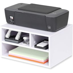 Suporte de Impressora Organizador de Mesa para Casa e Escritório com 3 Compartimentos - 1