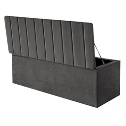 Calçadeira Baú Recamier King 190CM Carla Suede Cinza Escuro - D A DECOR - 2