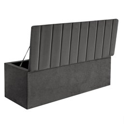 Calçadeira Baú Recamier King 190CM Carla Suede Cinza Escuro - D A DECOR - 3