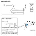 Ver imagem 2 de Torneira Para Clinica Hospitalar Alavanca 1/4 de Volta Acionamento Cotovelo