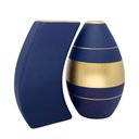 Ver imagem 1 de Par de Vasos Turim em Cerâmica Fosca de Sala - Azul Petróleo Golden