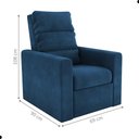 Ver imagem 4 de Poltrona Reclinável Ayla Veludo Azul Encosto Manual Conforto Espuma D23 Sala de Estar Matrix